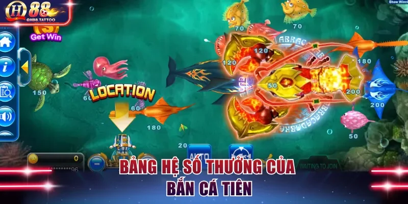 Bảng hệ số thưởng của bắn cá Tiên